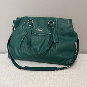 Coach Green Leather Shoulder Satchel